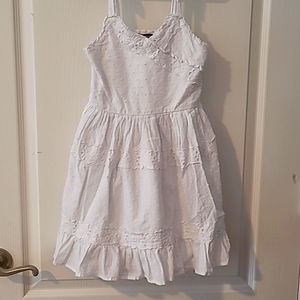 girl size 7 white pin dot woven dress